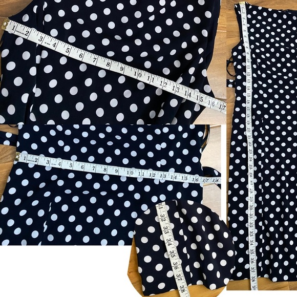 Jones New York Polka Dot Sleeveless Sheath Dress Navy Career Nautical Preppy 8 - Picture 11 of 11